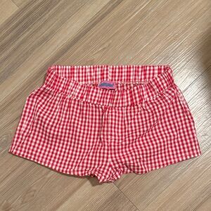 Edikted Pacsun Gingham Red Boxer Women's Short Shorts
